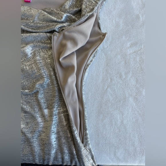 Vince Camuto silver metallic cowl neck dress - Picture 8 of 8